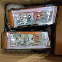 Nilight 2007 2008 2009 Dodge Ram Headlight Assembly 2 Pack Compatible with 2006-2008 Dodge Ram 1500 2006-2009 Dodge Ram 2500 3500 Headlamp Replacement Driver and Passenger Side (Chrome Housing +Amber Reflector)