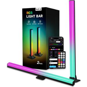 Light Bars with RGB+IC, 16.5-inch Bluetooth TV LED Backlight Suitable 45-85inch TVs, Smart TV Behind Lights with 16M Colors Scene and Music Modes for Gaming, Patry, Room Decotation (Mulitcolor)