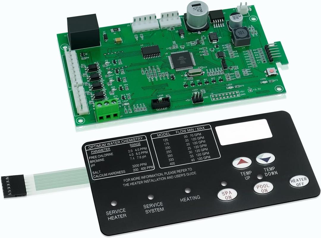 42002-0007S Pool Heater Control Board Kit, 461105 Replacement Control Board, with 472610Z Switch Pad, for Pentair Control Board Kit, Compatible with Mastertemp Max-E-Therm Pool & Spa Heaters