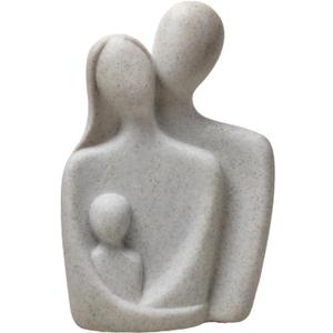 Family of 3 Figurines,Hand-Painted Parents and Kids Statues,Gifts for Family Sculpture,Home Decorations for Living Room Bedroom Shelf Decor9.4"/Sandstone