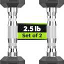 Hex Dumbbell Set, 2.5-65 lb Rubber Encased Exercise & Fitness Dumbbells, Weights Dumbbells Set of 2, Hand Weight for Strength Training