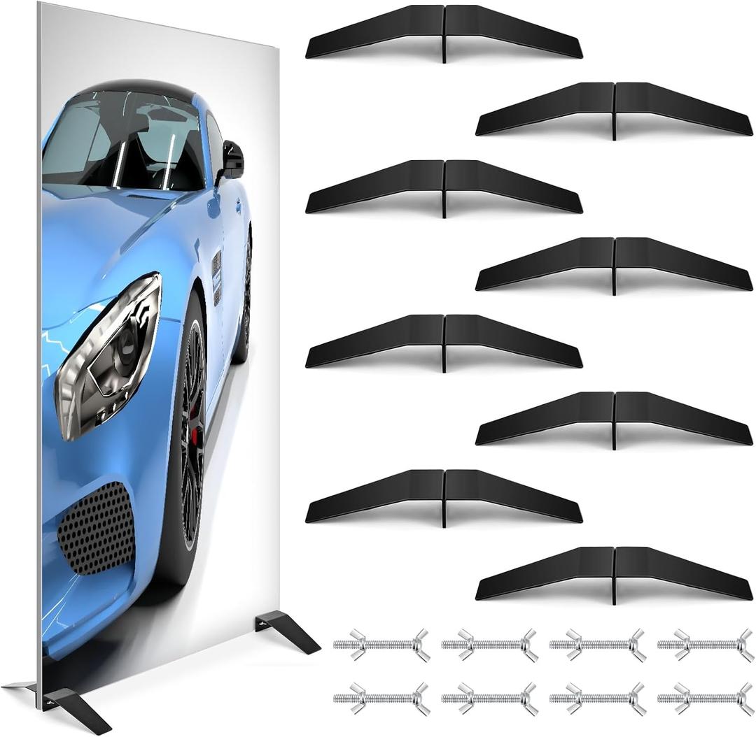 Tandefio 16 Pcs/4 Sets Spider Feet Board Sign Holder Base Adjustable Heavy Duty Metal Floor Mount Standing Sign Holder for Business Store Board Display Show (Base Only)