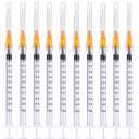 100Pack 1ml 1cc Disposable Plastic Syringes with 25Ga, Individually Sterile Package