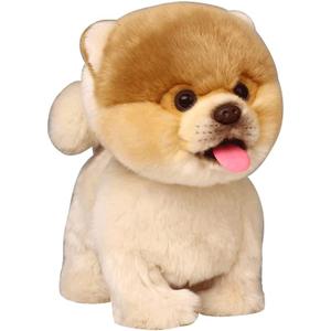 CU-MATE Interactive Dog Stuffed Animal Electronic Plush Pomeranian Simulation Puppy Realistic Toy Like-Real Robotic Nodding Barking Wagging Tail Present Pet for Toddler Boys