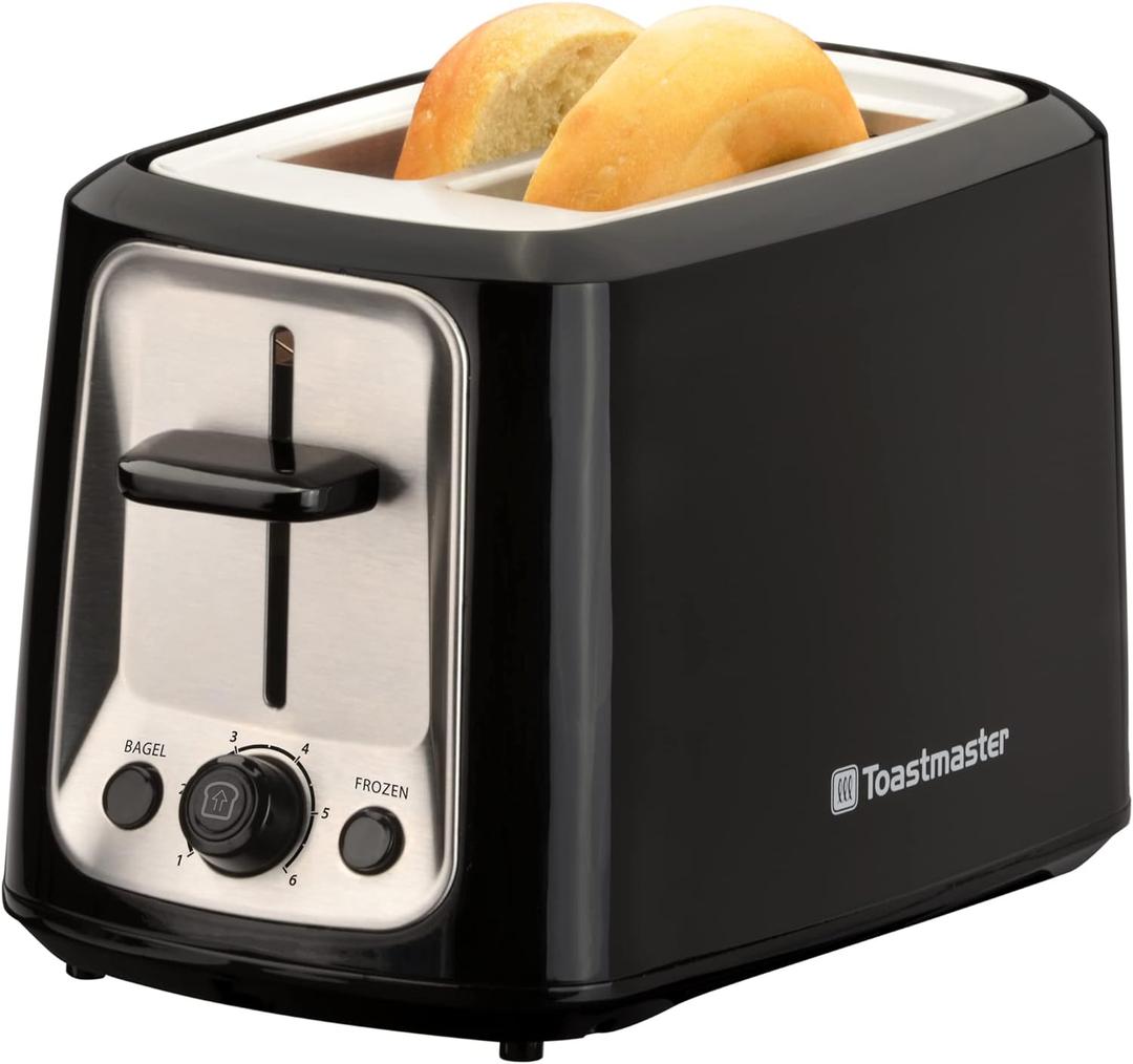 Toastmaster 2-Slice Cool Touch Toaster, Black with Stainless Accent