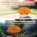 Fake Geraniums Artificial Fall Flowers for Outdoors Autumn Decoration, Look Real Faux Fall Flowers Plants for Front Door Porch Patio Yard Balcony, 8 Bundles