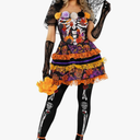 Morph Womens Day Of The Dead Costume Adult, Day of Dead Costume Womens, Dia De Los Muertos Dress Women Catrina Halloween. Size M