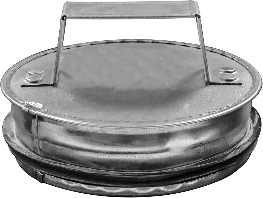 Repa Market 4 Inch Metal Tee Cap with Handle and Rubber Gasket Galvanized Steel Round Duct End Cap Weatherproof Pipe Cover for Indoor and Outdoor Use Easy Push-In Installation