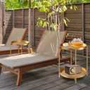 2 Tier End Table, Metal Round Side Table with Removable Tray