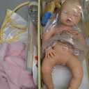 BABESIDE Silicone Baby Doll - 16 Inch (Weight 4.9 Lb) Reborn Baby Dolls Silicone Full Body Platinum Silicone Weighted Realistic Sleeping Newborn Lifelike Preemie Doll Gift for Collectors & Kids Age 3+