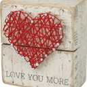 Primitives by Kathy 34248 Rustic White String Art Box Sign, 3.5" x 4", Love You More