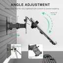 WALI Articulating Pegboard Adjustable Mount for Laptop and Monitor 2 in 1 with Vented Tray, Fits 1" Hole Spacing & Up to 1/4" Hole Diameter, Supports Laptop or Monitor Under 8.8lbs, PM00LP, Black