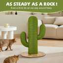 Cat Scratching Post with Solid Wood Base,27.55" Hx17.71 Lx17.71 W Tall Scratching Posts for Indoor Cats Adults,Cactus Thick Columns,Durable Lambswool and Jute,Large Scratcher Post (Small)