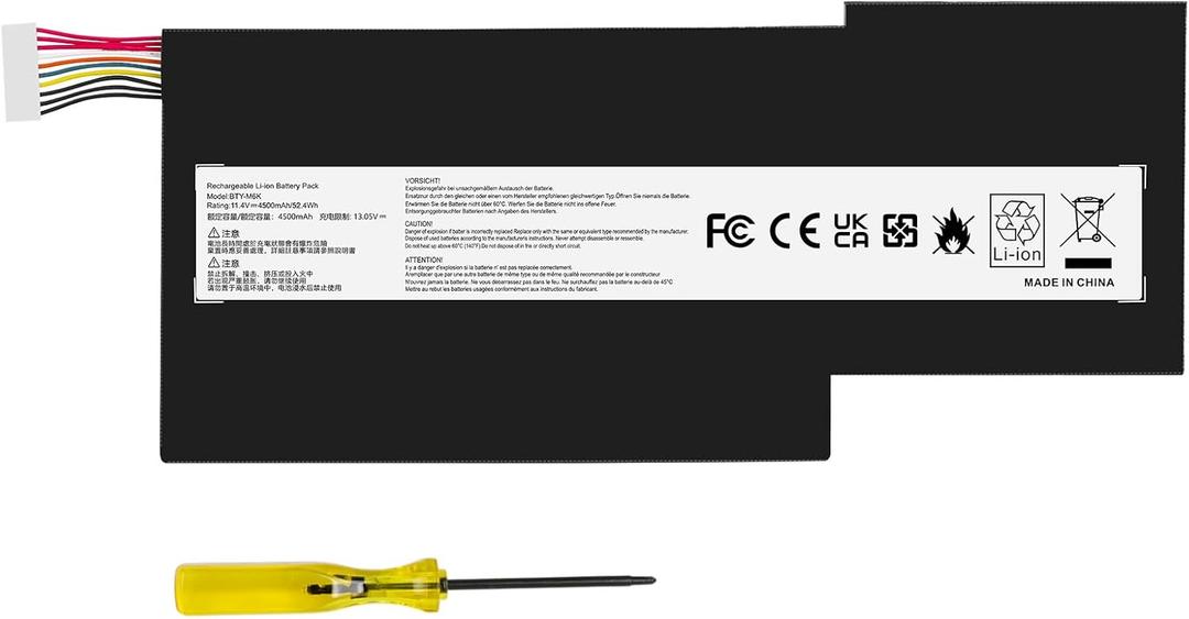 TREE.NB BTY-M6K Laptop Battery Compatible with MSI GS63VR GS73VR 7RG Stealth Pro GF63 Thin 8RB 8RC 8RD 9SC GF75 Thin 10SDR 9SEXR 9SD GS73 8RF MS-16K3(11.4V-52.4Wh)
