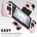 Silicone Protective Shell Cover Skin Compatible with Steam Deck/Steam Deck OLED, Non-Slip Texture Handle Case for Steam Deck, Anti-Collision Cover with 4 Thumb Caps. (Pink)
