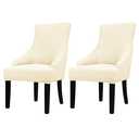 Lellen Stretch Wingback Chair Cover Slipcover - Reusable Wingback Side Chair Slipcover,Accent Chair Cover,Arm Protector Seat Cover,Wing Chair Cover for Dining Living Room Home（2PCS,Cream）