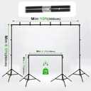 Green Screen Backdrop Kit 10x8.5ft with Tripod Stand, Chroma Key Background System for Video Shooting, Live Streaming, Photo Studio, Content Creation and Virtual Backgrounds