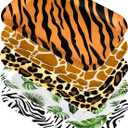 Rtteri 5 Pcs Jungle Safari Wild Animal Platter 12 x 8 Inch Jungle Zoo Animal Print Plates Tray Wild Animal Party Supplies for Jungle Safari Themed Baby Showers Birthday Party Decorations