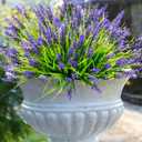 Rowfad 44 Pcs Artificial Outdoor Flowers Lavender Fake Greenery Plants UV Resistant Grass with Purple Flowers for Pot Decor for Window Garden Patio Hanging Planter Pathway Front Porch (44, Purple)