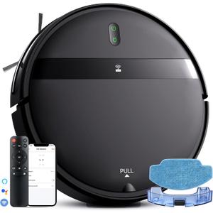 Kilgone Robot Vacuum and Mop Combo - WiFi/Alexa/App, Robotic Vacuum Cleaner, Ultra-Slim & Quiet, Tangle-Free, Auto Recharge, Multi-Surface Cleaning, Cleans Carpets, Hard Floors & Pet Hair Efficiently