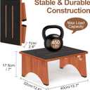 Step Stool Foldable, Wooden Step Stool with Non-Slip Rubber Stepping Feet, Folding Platform Step Stools for Adults Seniors in Kitchen, Home, Bedroom, Office, Rv, Easy to Carry,450 LBS Capacity (Brown)