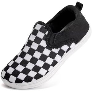 WateLves Toddler Little Kid Wide Barefoot Shoes Boys Girls Minimalist Slip On Sneakers Canvas Walking Shoes Fit Naturally Zero Drop Sole 27