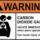 ComplianceSigns.com WARNING Carbon Dioxide Gas Vacate Immediately ANSI Label Decal, 10x7 inch Vinyl for Gases