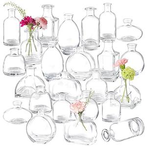 Bud Vases Set of 10  Glass Bud Vase in Bulk, Clear Bud Vases for Centerpieces, Small Vases Flowers Vintage Vases for Rustic Wedding Home Decor Floral Arrangements Mini Glass Bud Vase