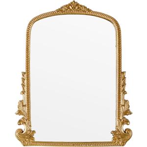 Gold Arched Mirror (15.9 * 19.8 inches) Ornate Baroque Arch Wall Mirror-for Living Rooms, Hallways, Fireplaces, Bathrooms, Entryways