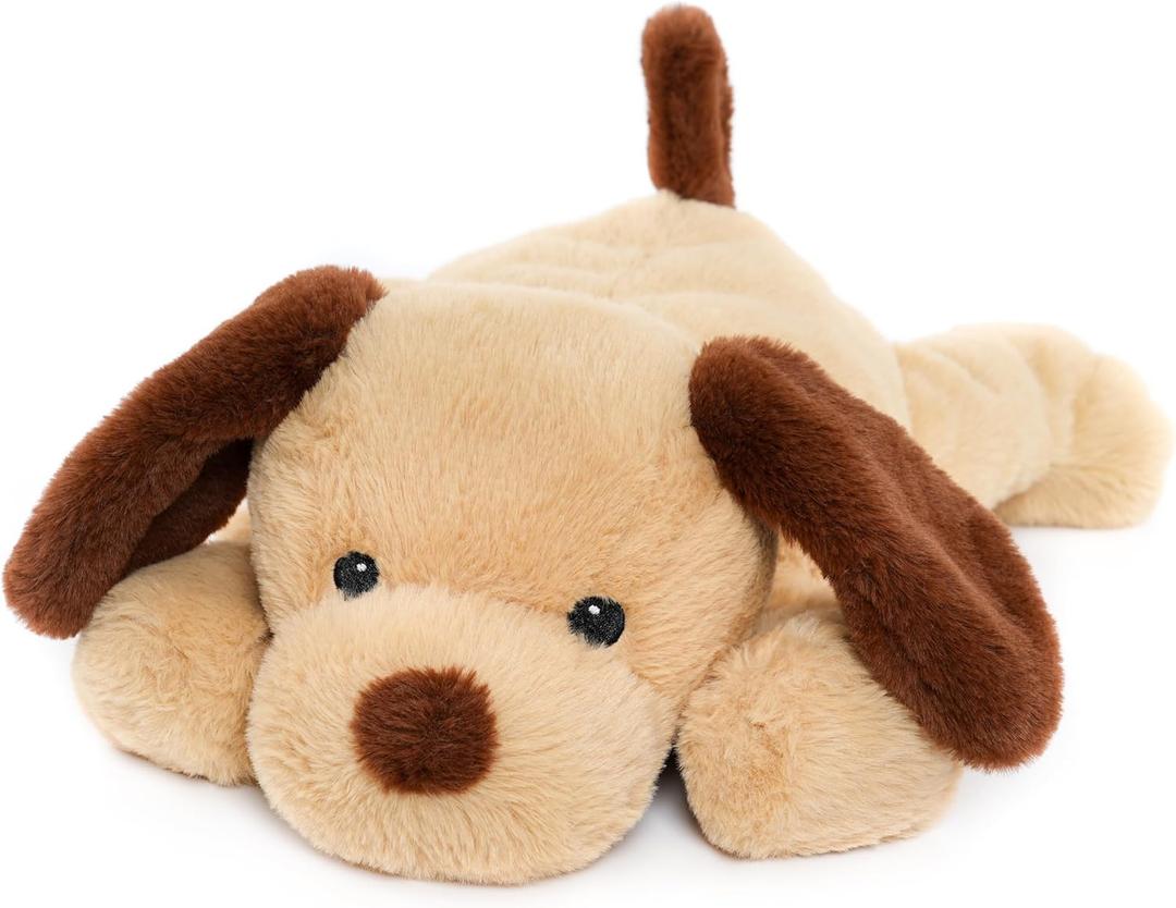 Weighted Puppy Dog Stuffed Animal Plush Toy for Kids and Adults with Embroidered Eyes and Removable Weight Pack - 21.5 Inches, 2.3 lbs