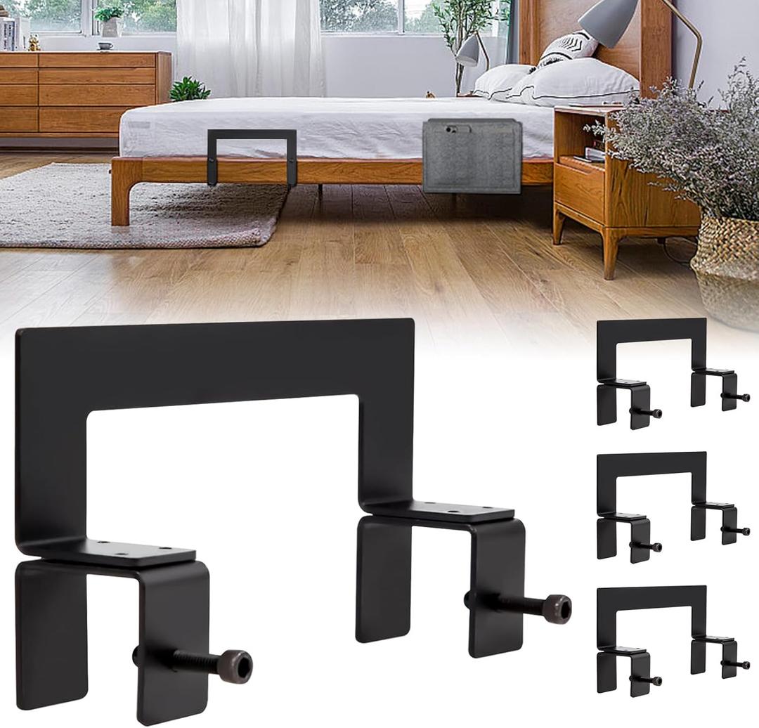 4 Pack Non Slip Mattress Gaskets for Metal Bed Frame, Adjustable Mattress Slide Stopper, Mattress Holder in Place Gripper, Anti Slip Baffle Mattres Retainer Bar Keep Mattres from Sliding