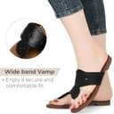 katliu Women's Flat Sandals Flip Flop Sandals Dressy Thong Sandals (Black) - Size 8.5