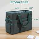 Freebat Craft Organizer Tote Bag with Multiple Pockets & Detachable Shoulder Strap, Art Storage Caddy for Pencil, Stationary, Book, Craft, Art, Office Supplies (Green)