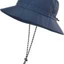 FEICUI Men Women Outdoor Bucket Hat Quick Dry Packable UV Protection Boonie Sun Hat (One Size, Navy)