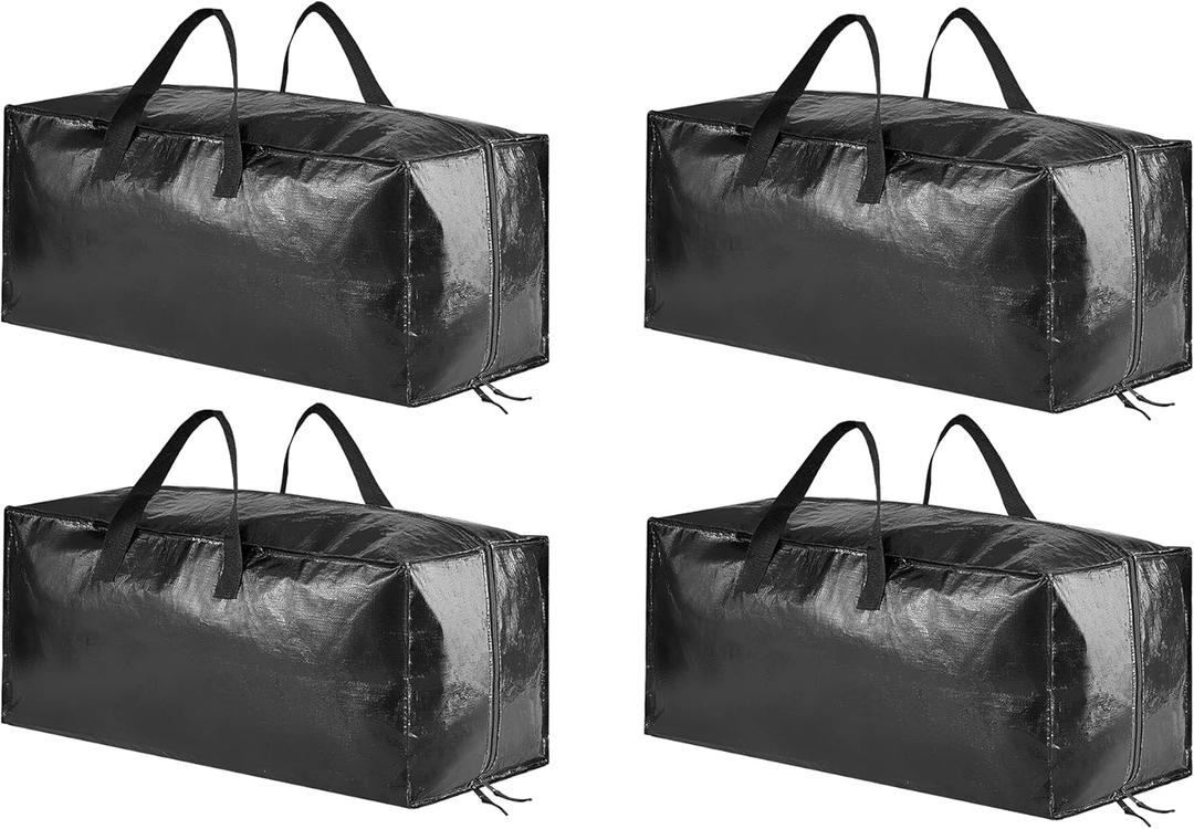 SpaceAid Heavy Duty Moving Bags, Extra Large Storage Totes W/Backpack Straps Strong Handles & Zippers, Alternative to Moving Boxes, Packing & Moving Supplies, Black (10 Pack)