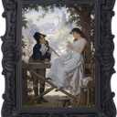 Antique Picture Frames 5x7 Vintage Victorian Ornate Picture Frames with Front Glass Wall Mount and Tabletop Gothic Home Decor Retro Gallery Wall Art,1 Pack,Black