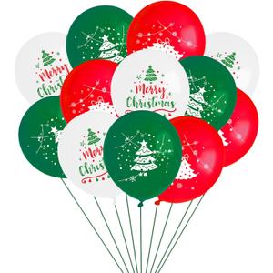 12 Pcs Christmas Party Balloons, 12-Inch Latex Balloons for Indoor and Outdoor Decorating Party Supplies Christmas Balloons Decorations