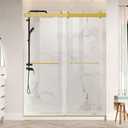 68-72" W x 79" H Frameless Double Sliding Shower Door with Soft-Close Quiet System, 5/16"(8mm) SGCC Tempered Glass Easy-Clean, Stainless Steel Hardware, Explosion-Proof Film, Matte Black