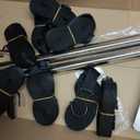 Boat Cover Support Poles, 2 Pack Adjustable Stainless Steel Pontoon Boat Cover Support System, Telescoping Tarp Accessories with 8 Straps and Metal Base for V Hull, Jon, Pontoon Boat