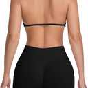 Comper 2 Piece Workout Sets for Women Halter Strappy Sports Bra with Seamless Ribbed Gym Yoga shorts Outfits (Black, M)