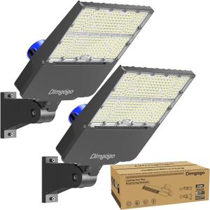 LED Parking Lot Light 240W, UL Listed 36000LM 5500K Light with Dusk to Dawn Photocell, Adjustable Arm Mount, IP66 Waterproof, Commercial LED Area Security for Parking Lot, Roadway, 2 Packs
