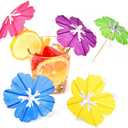 300 Pieces Drink Umbrellas Cocktail Picks Parasol Cocktail Umbrellas for Drinks Sticks with Wood Toothpicks for Summer Hawaiian Cupcake Toppers Umbrella Sticks Tropical Wedding Party Decor