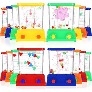 Zhanmai 16Pcs Handheld Water Games Mini Arcade Fish Ring Toss Basketball, Water Ring Toss Handheld Toys for Kids Adults, Retro Games for Beach Toy Party (Orange, Green, Yellow, Red, and Blue)