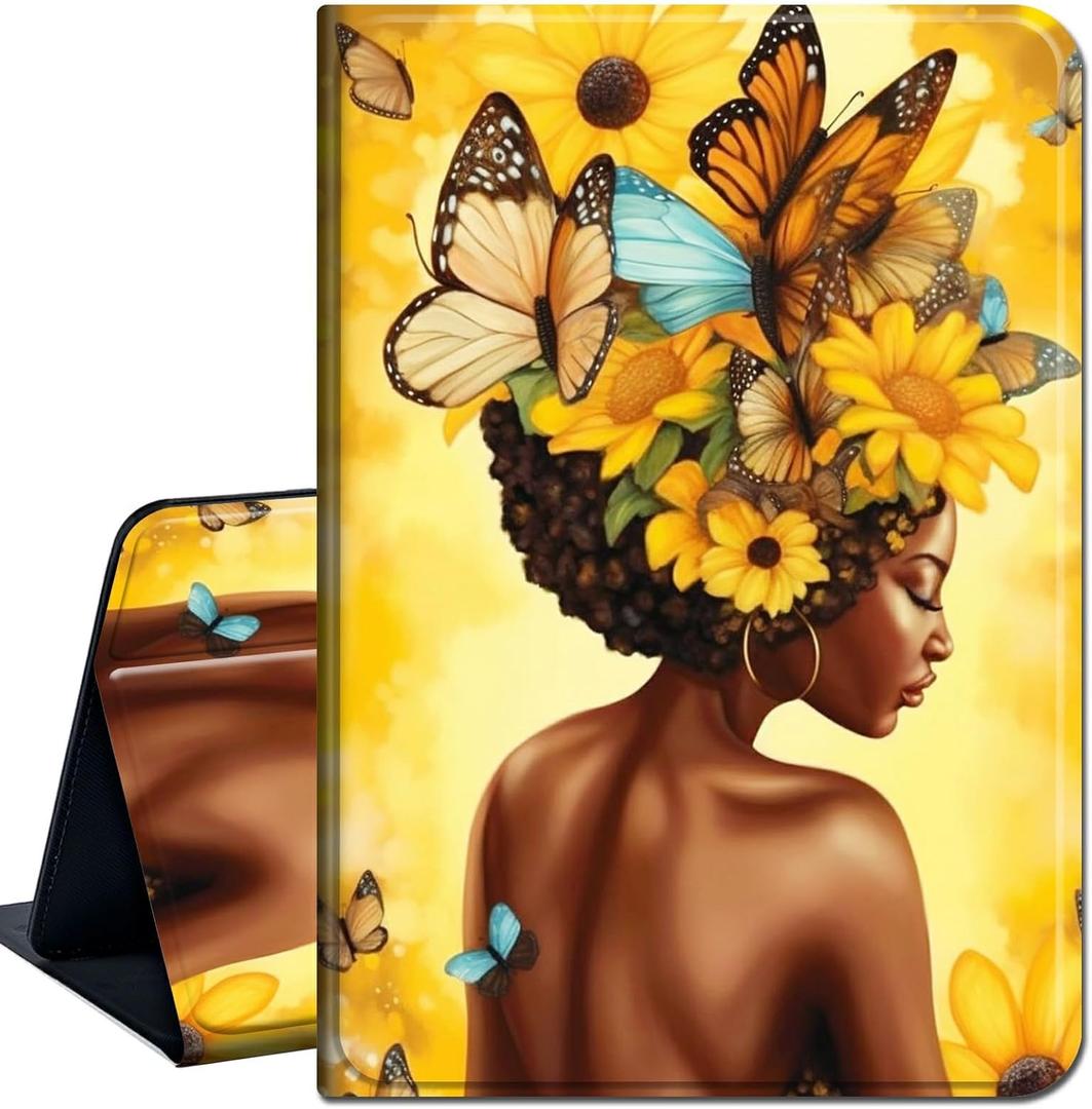 Case for All-New Amazon Fire HD 10 Tablet (13th Generation 10.1", 2023 Release),Slim Lightweight Smart Shell Stand Cover with Auto Wake/Sleep for Fire Tablet 10 2023,African Butterflies Girl