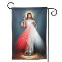 YISHOW Divine Mercy Garden Flag Double Sided Vertical Religious Faith Jesus Christian House Flags Yard Signs Outdoor Decor 12.5"X18"