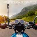 Motorcycle Handlebar Mount Dual Clamp Kit with 59" Invisible Selfie Stick - Anti-Slip Locking Mechanism for Insta360 X5/X4/X3/X2/GO3 & GoPro (Universal Bike Mount Accessories)