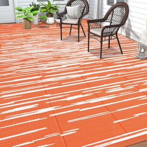 HEBE Outdoor Rug 8'x10' for Patios Clearance Waterproof Patio Mat Plastic Straw Rug Reversible RV Camping Tent Rug Outside Indoor Outdoor Area Rugs for RV,Deck,Beach,Balcony,Camper