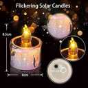 ANGMLN 6pcs Solar Tea Lights Outdoor,Flameless Flicker LED Solar Candles with Dusk to Dawn Sensor,Rechargeable Waterproof Candle Lights for Lantern Garden Camping Party Home Decorations,Warm White