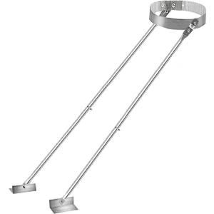 Extended Roof Bracket Kit, Supports 6 -14 inch Chimney Stove Pipe for Stability, Adjustable Extended Roof Brace for Securing 6"-14" Diameter Stove Pipe Silver, Adjustable Legs Mounting Brackets