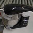 Stand Mixer, POWWA 6.5 QT 10 Speeds Tilt-Head Electric Stand Mixer, 3-In-1 Kitchen Mixer with Bowl, Dough Hook, Whisk and Beater, Food Mixer for Baking and Daily Use (White Black)